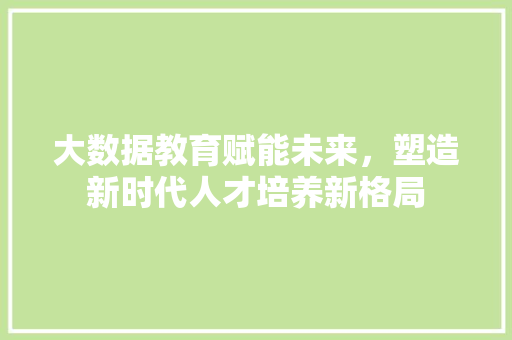 大数据教育赋能未来，塑造新时代人才培养新格局 WordPress教程