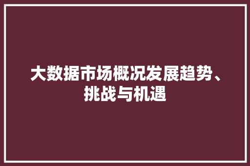 大数据市场概况发展趋势、挑战与机遇