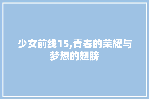 少女前线15,青春的荣耀与梦想的翅膀