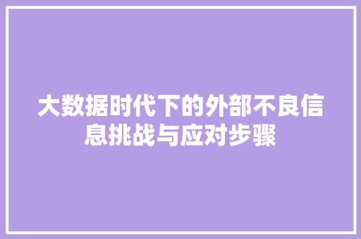 大数据时代下的外部不良信息挑战与应对步骤 WordPress教程
