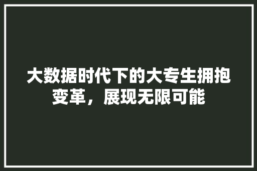 大数据时代下的大专生拥抱变革，展现无限可能