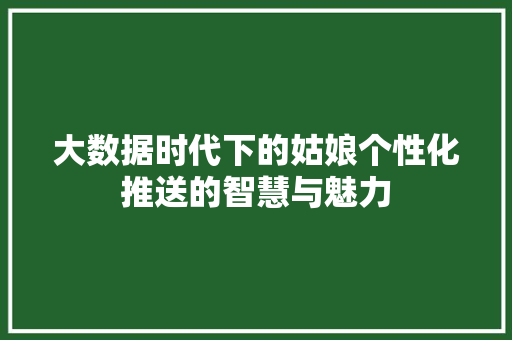 大数据时代下的姑娘个性化推送的智慧与魅力
