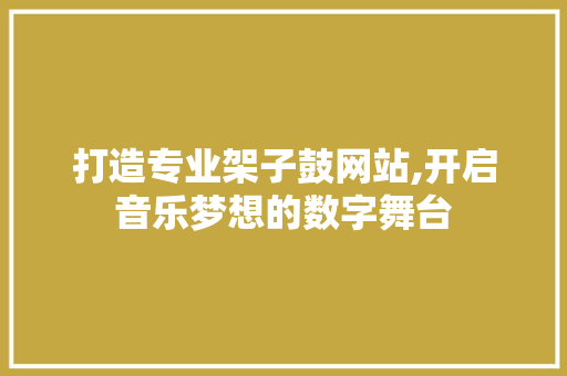 打造专业架子鼓网站,开启音乐梦想的数字舞台