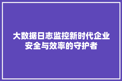 大数据日志监控新时代企业安全与效率的守护者 友链在线