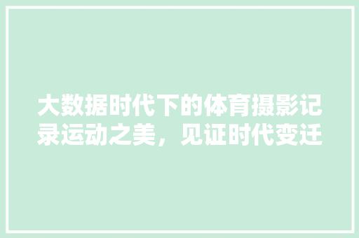 大数据时代下的体育摄影记录运动之美，见证时代变迁