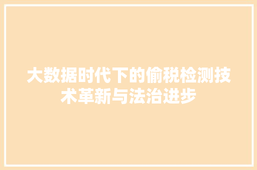 大数据时代下的偷税检测技术革新与法治进步 WordPress教程