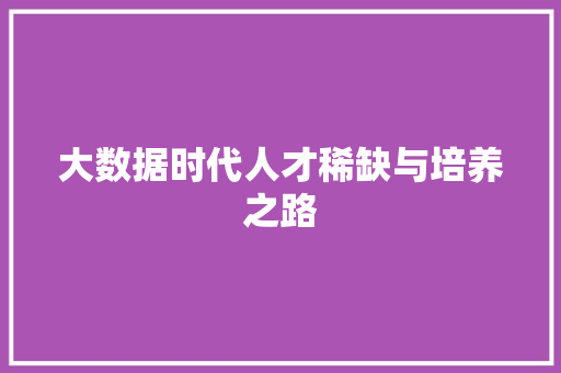 大数据时代人才稀缺与培养之路