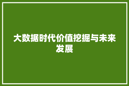 大数据时代价值挖掘与未来发展 WordPress教程