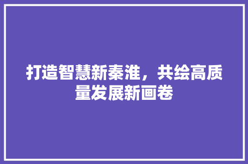 打造智慧新秦淮，共绘高质量发展新画卷 打造智慧新秦淮，共绘高质量发展新画卷 服务器/数据库