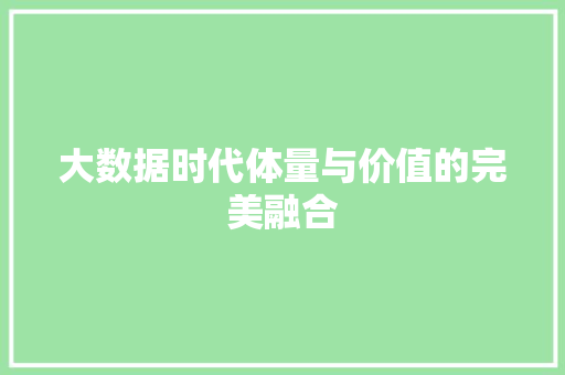 大数据时代体量与价值的完美融合 友链在线