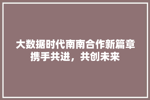 大数据时代南南合作新篇章携手共进，共创未来