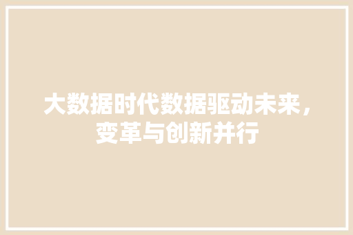 大数据时代数据驱动未来，变革与创新并行