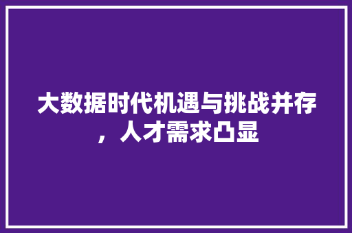 大数据时代机遇与挑战并存，人才需求凸显