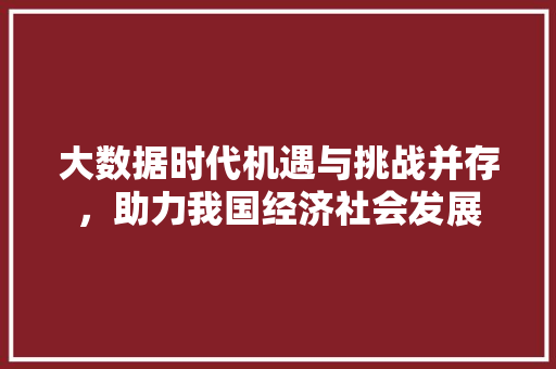 大数据时代机遇与挑战并存，助力我国经济社会发展