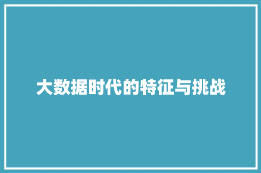 大数据时代的特征与挑战 WordPress教程