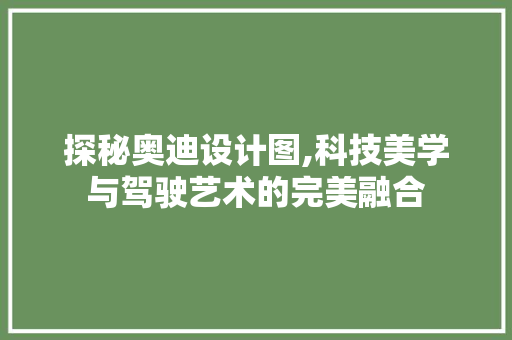 探秘奥迪设计图,科技美学与驾驶艺术的完美融合