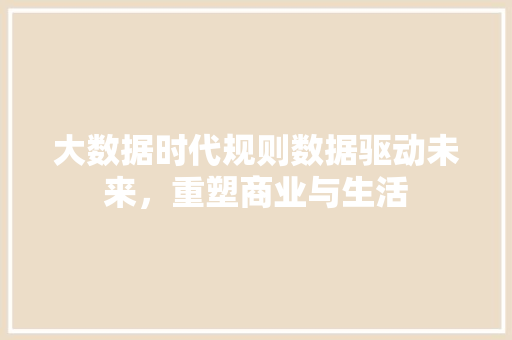 大数据时代规则数据驱动未来，重塑商业与生活