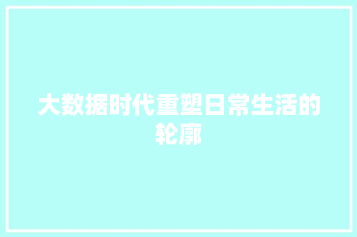 大数据时代重塑日常生活的轮廓 友链在线