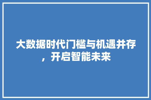大数据时代门槛与机遇并存，开启智能未来