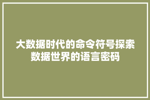 大数据时代的命令符号探索数据世界的语言密码