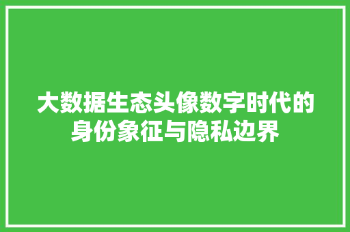 大数据生态头像数字时代的身份象征与隐私边界