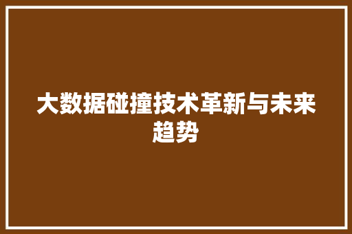 大数据碰撞技术革新与未来趋势