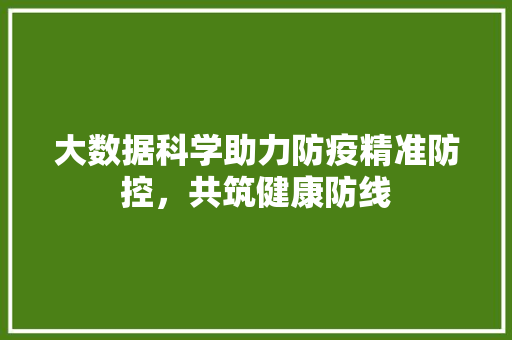 大数据科学助力防疫精准防控，共筑健康防线 建站教程