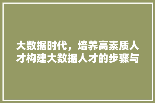 大数据时代，培养高素质人才构建大数据人才的步骤与路径