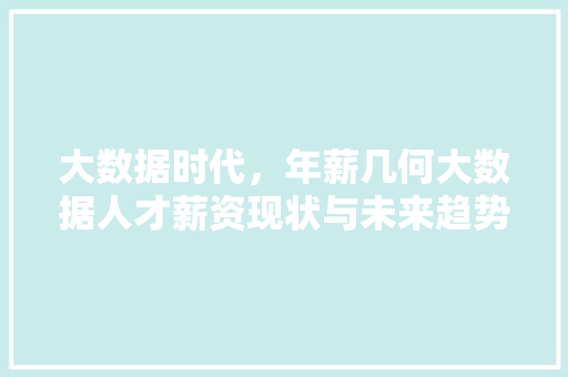 大数据时代，年薪几何大数据人才薪资现状与未来趋势