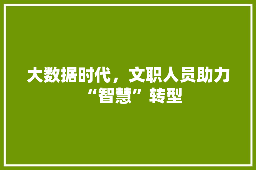 大数据时代，文职人员助力“智慧”转型