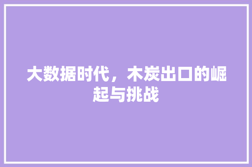 大数据时代，木炭出口的崛起与挑战