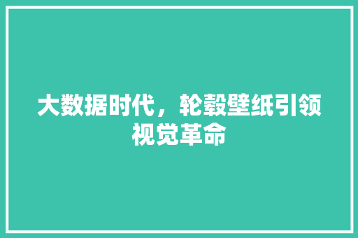 大数据时代，轮毂壁纸引领视觉革命
