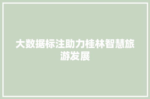 大数据标注助力桂林智慧旅游发展