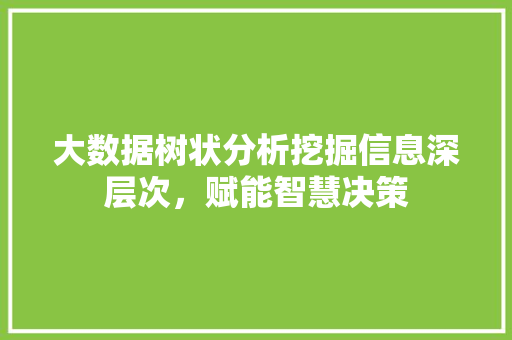 大数据树状分析挖掘信息深层次，赋能智慧决策