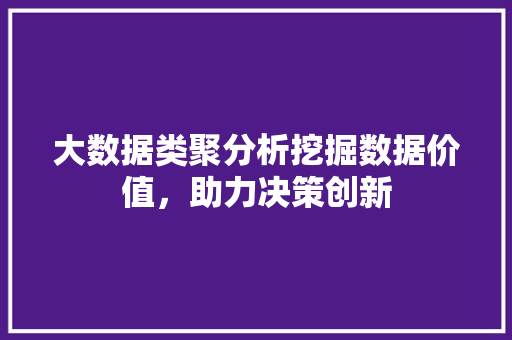大数据类聚分析挖掘数据价值，助力决策创新 建站教程