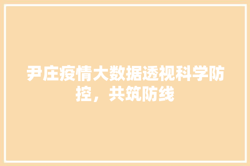 尹庄疫情大数据透视科学防控，共筑防线