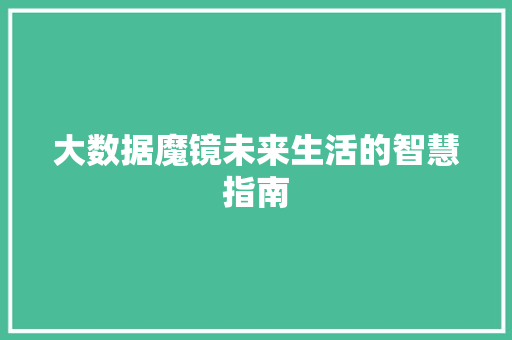 大数据魔镜未来生活的智慧指南