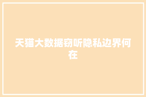 天猫大数据窃听隐私边界何在