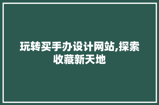 玩转买手办设计网站,探索收藏新天地