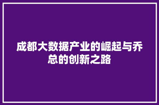成都大数据产业的崛起与乔总的创新之路