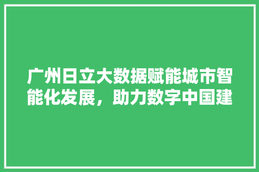广州日立大数据赋能城市智能化发展，助力数字中国建设