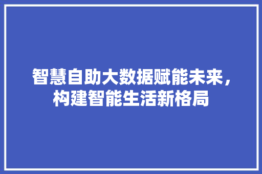 智慧自助大数据赋能未来，构建智能生活新格局