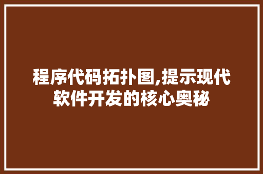 程序代码拓扑图,提示现代软件开发的核心奥秘