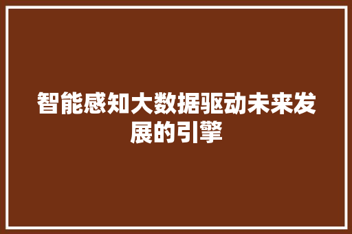 智能感知大数据驱动未来发展的引擎 建站教程