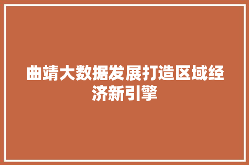 曲靖大数据发展打造区域经济新引擎 建站教程