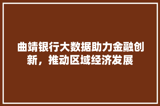 曲靖银行大数据助力金融创新，推动区域经济发展 建站教程