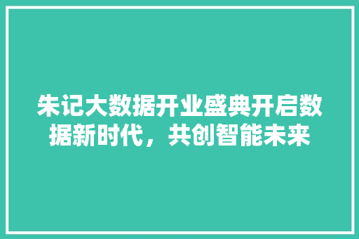朱记大数据开业盛典开启数据新时代，共创智能未来