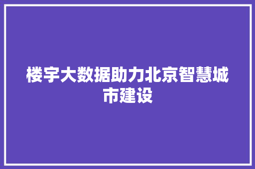 楼宇大数据助力北京智慧城市建设 SEO教程