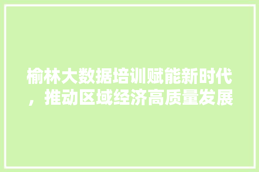 榆林大数据培训赋能新时代，推动区域经济高质量发展 建站教程