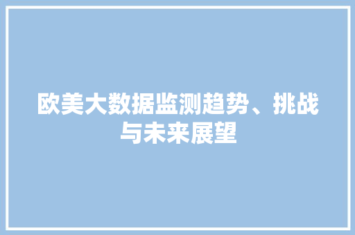 欧美大数据监测趋势、挑战与未来展望 建站教程